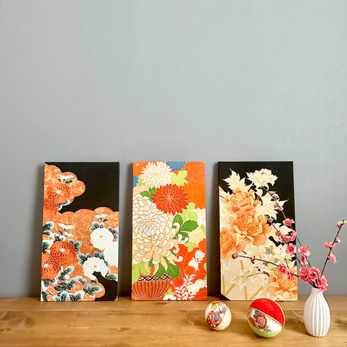 50×27センチ 大きな着物のファブリックパネル ハレの日の輝き（3