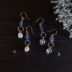 Vermeil*冬のジュエルピアス* スミレアイオライト-Iolite- 天然石 5枚目の画像