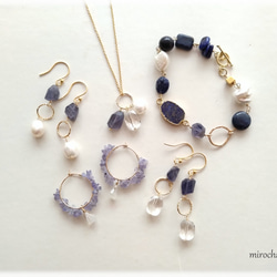 Vermeil*冬のジュエルピアス* スミレアイオライト-Iolite- 天然石 8枚目の画像