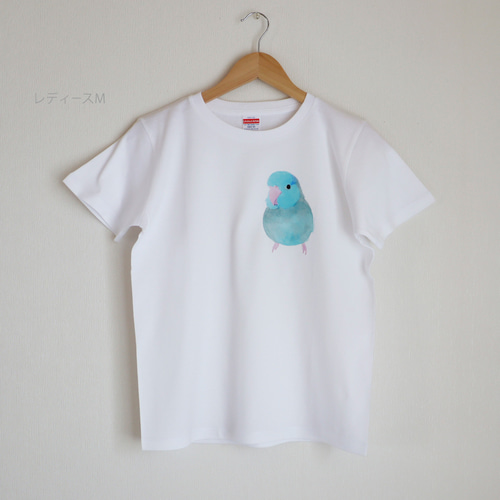 p-jet マメルリハ ブルー ミニ ワンポイント Tシャツ / 鳥 インコ T
