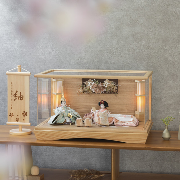 ことの平安ひな（3HS-0170）（そら）華｜円ケース｜コンパクトな雛人形