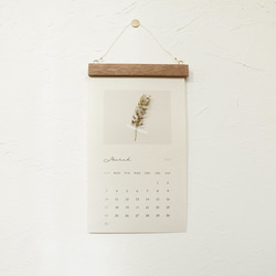 【早割】木製バー付き ドライフラワー カレンダー 2024 植物標本 壁掛け 8枚目の画像