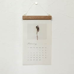 【早割】木製バー付き ドライフラワー カレンダー 2024 植物標本 壁掛け 11枚目の画像