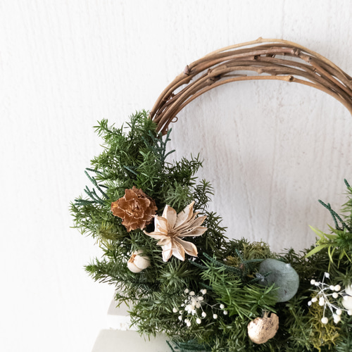 小さなクリスマスリースとオーナメントのセット クリスマス