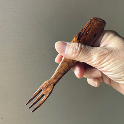 手作り漆ぬり木製フォーク2 / Handmade lacquer-coated Wooden Fork2 新作2023♪ 6枚目の画像