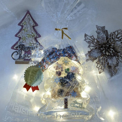 クリスマスセール 【 新作 】ゴールドとホワイトの クリスマスハーバリウム クリスマスツリー 3枚目の画像
