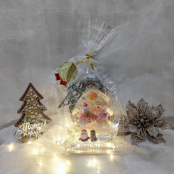 クリスマスセール 【 新作 】クリスマスハーバリウム クリスマスツリー ホワイトとピンク 3枚目の画像