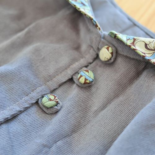 100 ハンドメイド子供服 フレンチコーデュロイ 刺繍 こども服