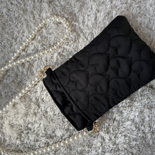 renewal】ハート キルティング ヌビ スマホショルダー ハート