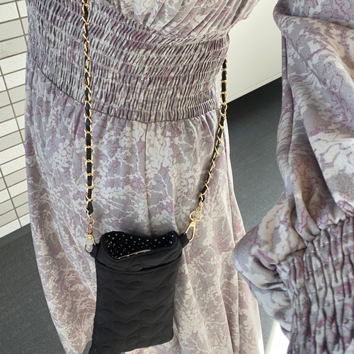 ハート キルティング ヌビ スマホショルダー ハートキルティング