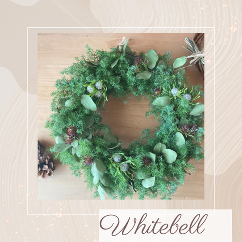 ＊Natural＊針葉樹のグリーンとホワイトリース☆ドライフラワーリース 森の香り・フレッシュリース・杉とユーカリ・ワイルドフラワー