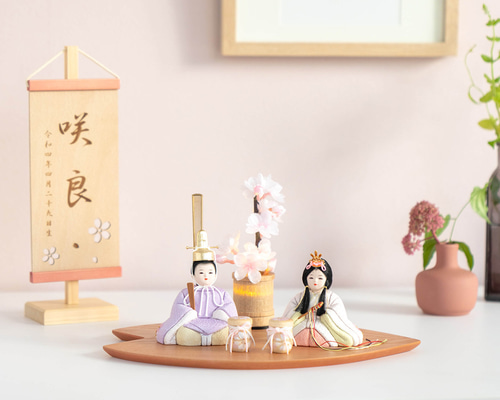 ことの木目込人形（3KH-0500）（はな） さくら平台 灯桜付｜コンパクト