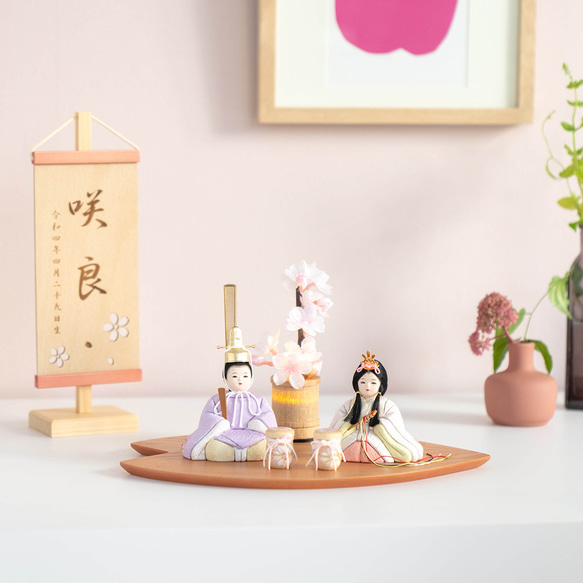 ことの木目込人形（3KH-0500）（はな） さくら平台 灯桜付｜コンパクト