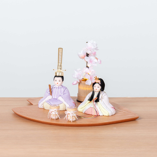 ことの木目込人形（3KH-0500）（はな） さくら平台 灯桜付｜コンパクト