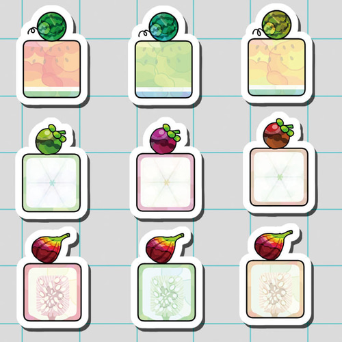 フレークシール 手帳シール 18枚セット 文字が書けるスイカ