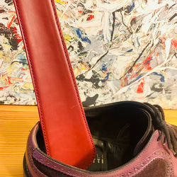 【Liang Xu Leather Art】本革/牛革靴べら/紳士靴/オックスフォードシューズ/ダービーシューズ/ハンドメイドシ 4枚目の画像