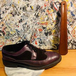 【Liang Xu Leather Art】本革/牛革靴べら/紳士靴/オックスフォードシューズ/ダービーシューズ/ハンドメイドシ 1枚目の画像