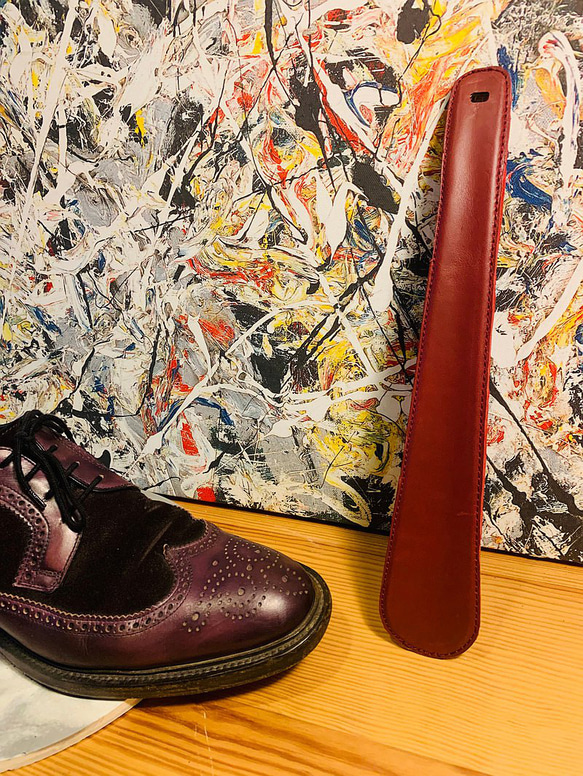 【Liang Xu Leather Art】本革/牛革靴べら/紳士靴/オックスフォードシューズ/ダービーシューズ/ハンドメイドシ 3枚目の画像