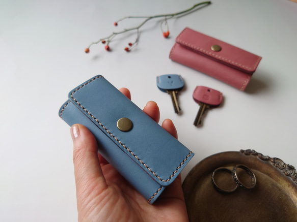 結婚祝・記念日に! 赤ハート4連ペアキーケース【ピンク・ブルー】※袋ラッピング無料 7枚目の画像