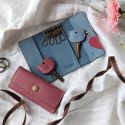 結婚祝・記念日に! 赤ハート4連ペアキーケース【ピンク・ブルー】※袋ラッピング無料 4枚目の画像