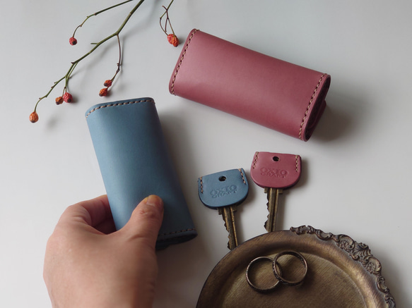 結婚祝・記念日に! 赤ハート4連ペアキーケース【ピンク・ブルー】※袋ラッピング無料 8枚目の画像