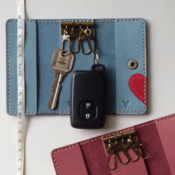 結婚祝・記念日に! 赤ハート4連ペアキーケース【ピンク・ブルー】※袋ラッピング無料 10枚目の画像