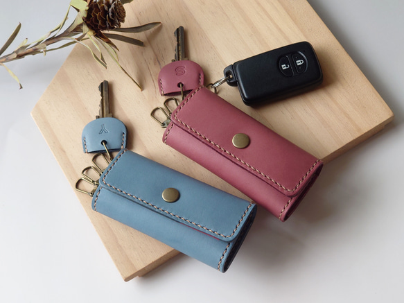 結婚祝・記念日に! 赤ハート4連ペアキーケース【ピンク・ブルー】※袋ラッピング無料 6枚目の画像