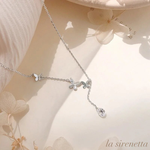 butterfly choker necklace *SV925 8枚目の画像