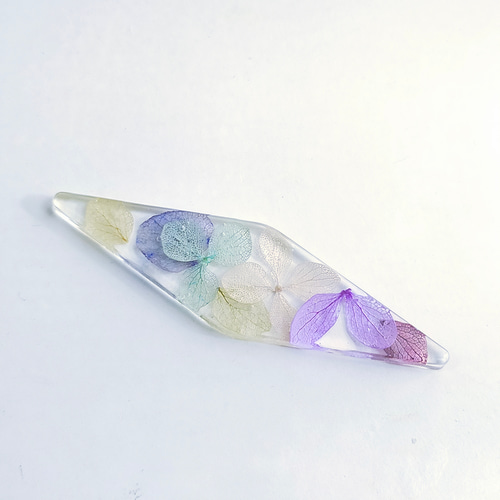 福袋SALE 〜紫陽花のおはじきピアスとヘアゴム3点セット〜 勿忘草