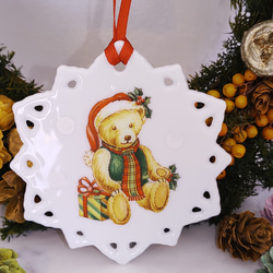 磁気(陶器)のクリスマスオーナメント(くまちゃん) オーナメント2023