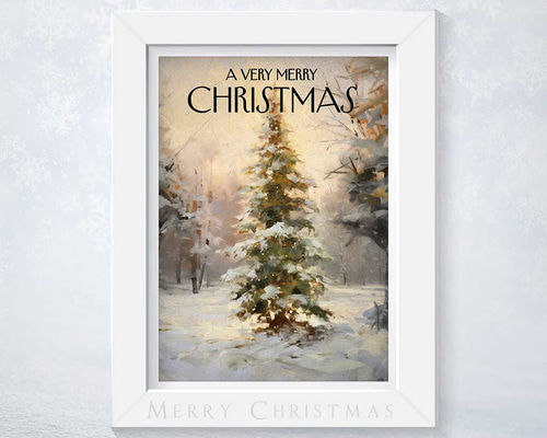 Merry christmas 静かな森の小さなクリスマスツリー