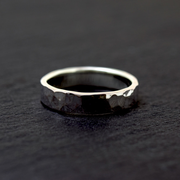 Bump Ring 鎚目/ 4mm Silver ring オーダー制作/ 受注製作シルバーリング 2枚目の画像