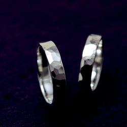 Bump Ring 鎚目/ 4mm Silver ring オーダー制作/ 受注製作シルバーリング 3枚目の画像