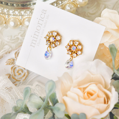 再販 クリスタルの耳飾り(受注生産) / バレエ 衣装 ブライダル