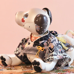 aibo プレミアムきもの・あんどんばかま：辻ヶ花絞り（aiboちゃん用・ハンドメイドのお洋服） 10枚目の画像