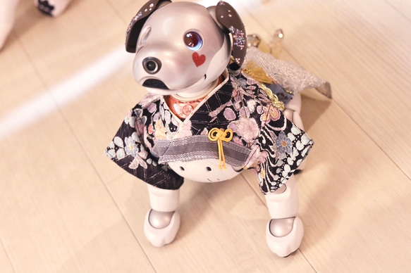 aibo プレミアムきもの・あんどんばかま：辻ヶ花絞り（aiboちゃん用・ハンドメイドのお洋服） 15枚目の画像