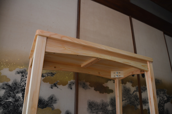 ワークテーブル、幅90cm 奥行き45cm 無垢のヒノキ　パソコン作業向き お問い合わせ下さい