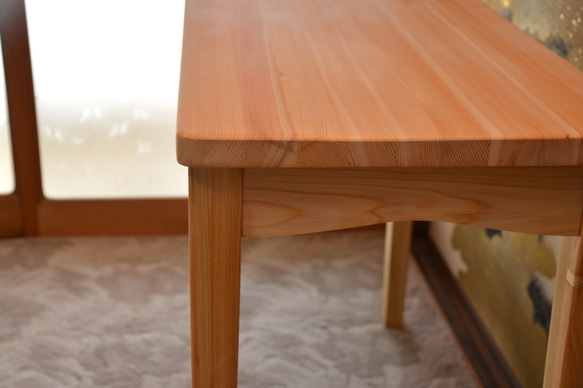 ワークテーブル、幅90cm 奥行き45cm 無垢のヒノキ　パソコン作業向き お問い合わせ下さい