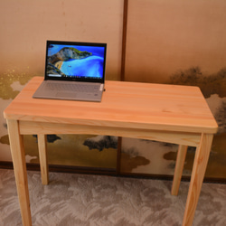ワークテーブル、幅90cm 奥行き45cm 無垢のヒノキ　パソコン作業向き　 2枚目の画像