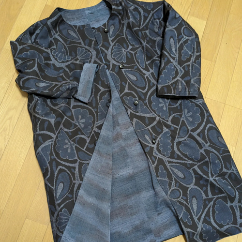 SOLD 着物リメイク リバーシブルコート 紬・大島紬 FREE SIZE