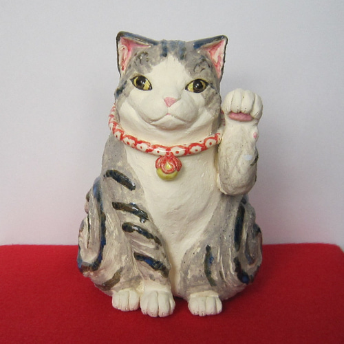 まねき猫 陶製 置物 一点物