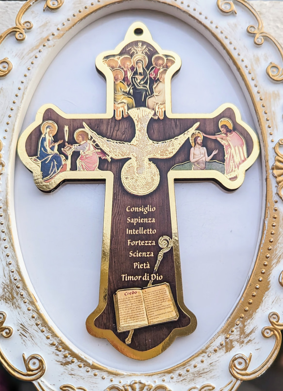 ✨giftset✨ブルーオパールのお祈りリングと十字架set✨ 16枚目の画像
