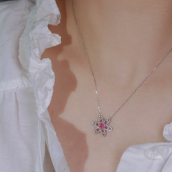 ピンクダイヤモンド付きネックレスk18 5枚目の画像
