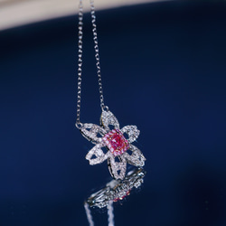ピンクダイヤモンド付きネックレスk18 3枚目の画像