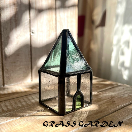 ステンドグラス ミニハウスオブジェ その他インテリア雑貨 Grass