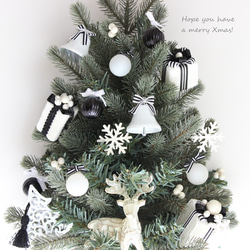 ☆3rd☆　モノトーン　壁掛けのクリスマスツリー　ウォールデコツリー　ハンギングツリー　　クリスマス　白黒　R＆yCH1 7枚目の画像