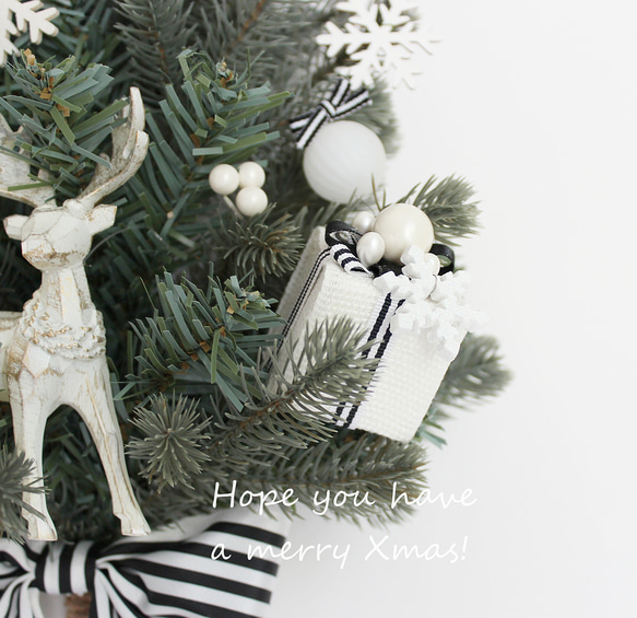 ☆3rd☆　モノトーン　壁掛けのクリスマスツリー　ウォールデコツリー　ハンギングツリー　　クリスマス　白黒　R＆yCH1 13枚目の画像