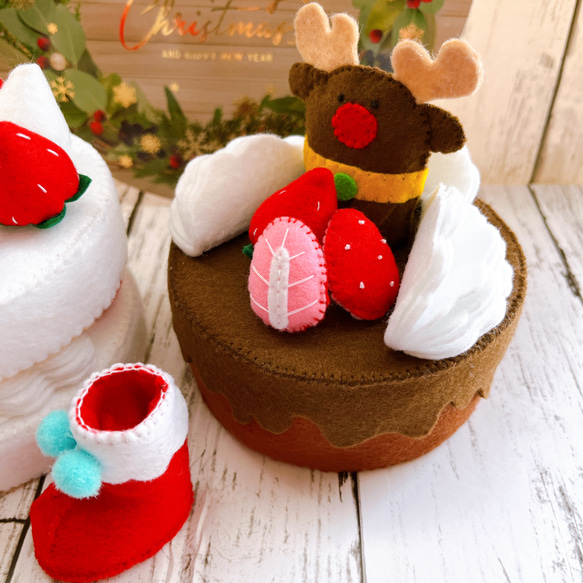 フェルトクリスマスケーキ☆フェルトままごと 3枚目の画像