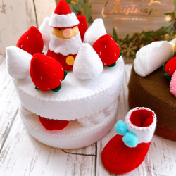 フェルトクリスマスケーキ☆フェルトままごと 2枚目の画像
