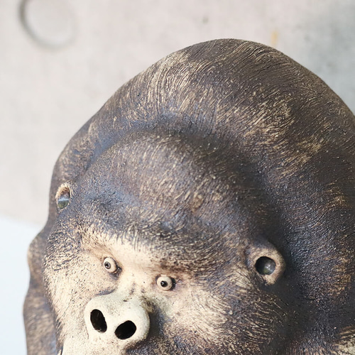 ゴリラ オブジェ陶器 淵脇克仁作 陶仁 鹿児島 インテリア デザイン